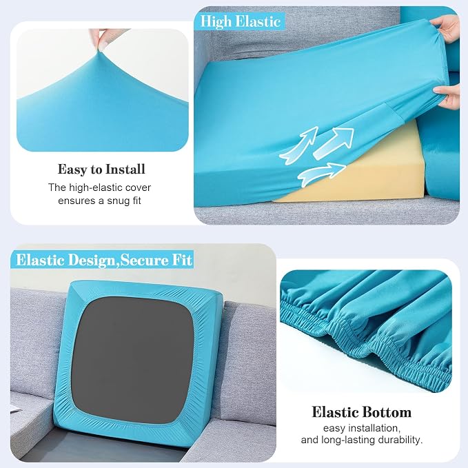 8Pcs Patio Cushion Covers Stretch Outdoor Furniture Protector Slipcovers | - Image 5