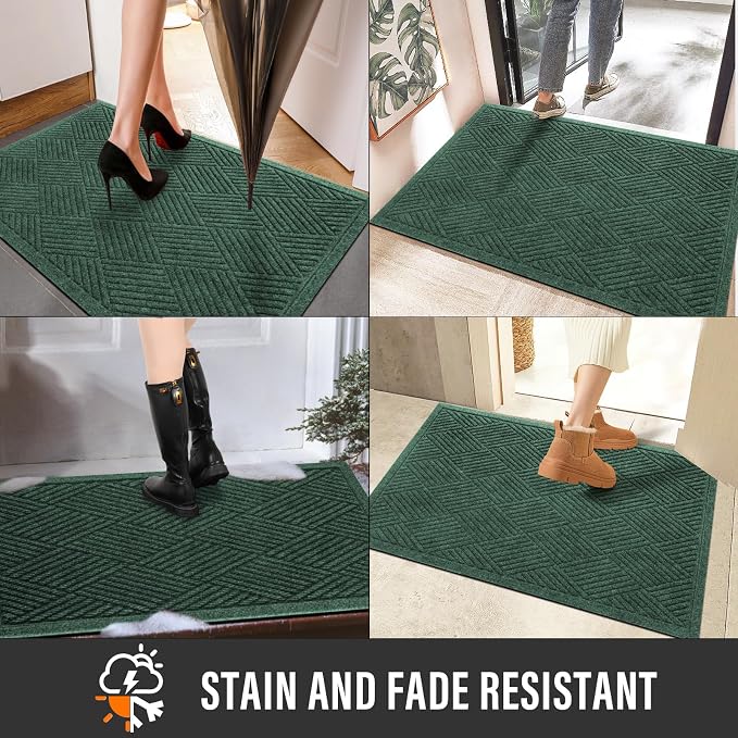 Sturdy Front Door Mat, Absorbent Muddy Dirt Resist Welcome Door Mats Outdoor - Image 5