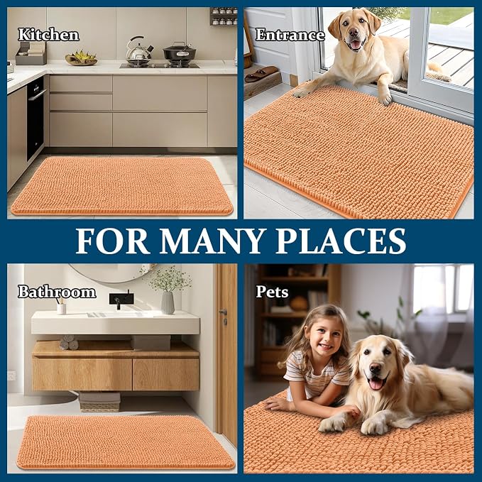 OLANLY Dog Door Mat for Muddy Paws 34x21, Super Absorbent Chenille Mud Mat | - Image 8