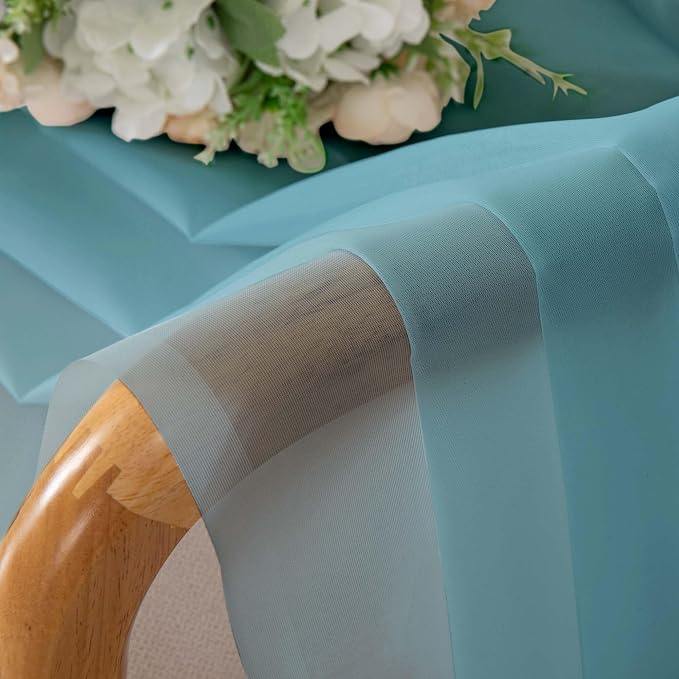 Simplebrand Aqua Sheer Curtains 72 Inches Long 2 Panels - Image 7