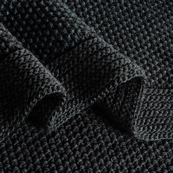 CozeCube Jet Black Seed Stitch Throw Blanket 50"x60", Farmhouse Decor | Blanket - Image 8
