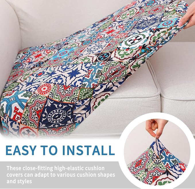 Printed Couch Cushion Covers, Sofa Covers Washable - Image 4