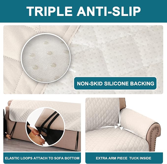 Turquoize 100% Waterproof Sofa Covers Couch Cover Sofa Cover - Image 4