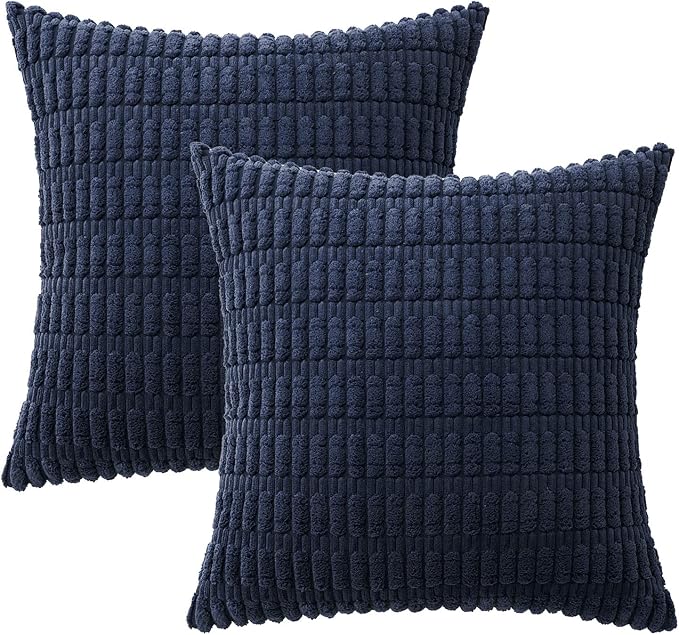 MIULEE Euro Sham Decorative Throw Pillow Covers 26x26 Navy Blue Pack of 2 | - Image 6