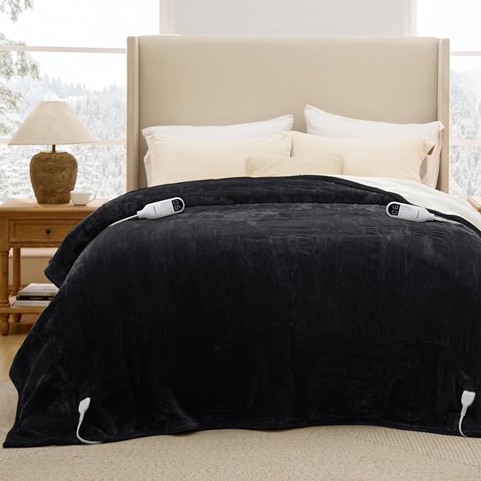 Bedsure Heated Blanket King Size, Dual Control Electric Blanket, 6 Heat/6 Timer - Image 9