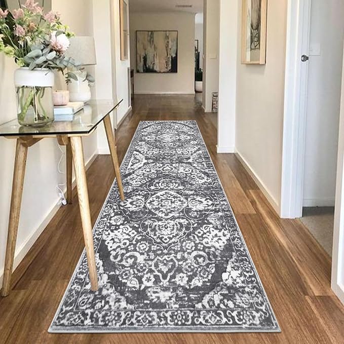 HEBE Hallway Runner Rug 2'8''x8', Washable Non Slip Kitchen Rug Runner | Soft - Image 6