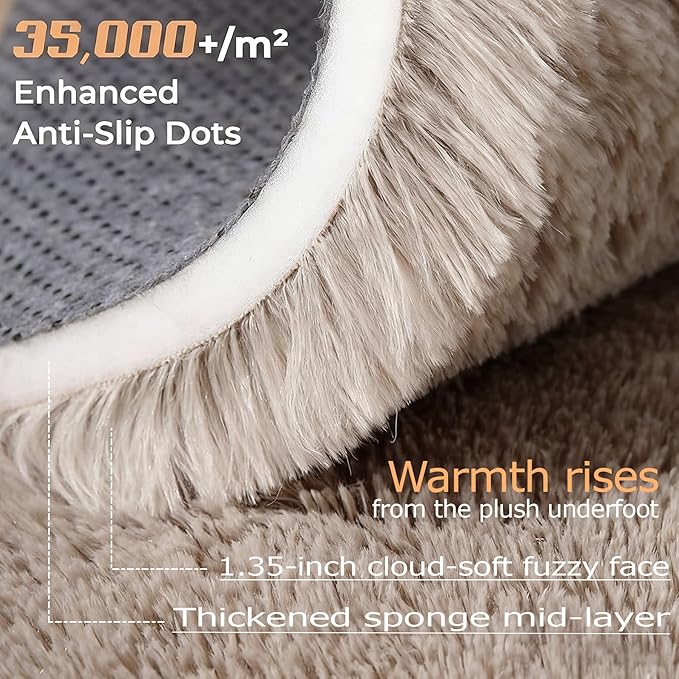 5x7 Area Rug for Living Room: Fluffy Shag Soft Washable Rugs Fuzzy Plush Indoor - Image 4