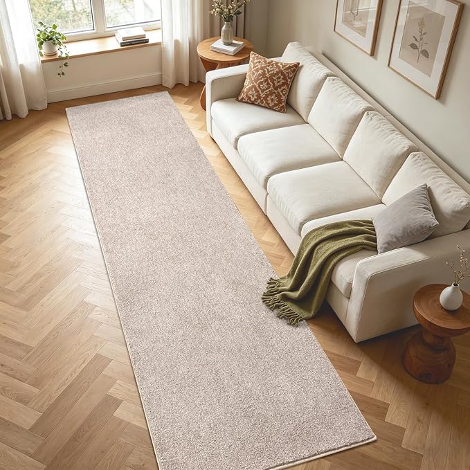 2x10 Oatmeal/White Runner Rug Washable Non-Slip - Image 4