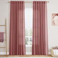 Canyon Rose Linen Curtains 84 Inch Length 2 Panels Set by Nanspring