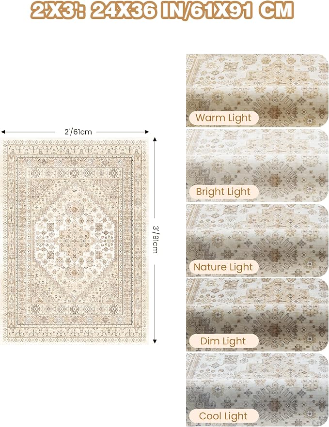 2x3 Entryway Rug Washable Rug Runner - Image 2