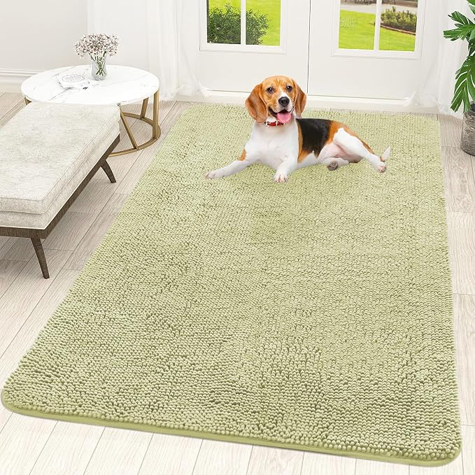 OLANLY Dog Door Mat for Muddy Paws 59x35, Super Absorbent Chenille Mud Mat | by OLANLY