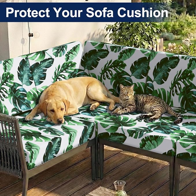 Smiry Waterproof Patio Cushion Covers, Stretch Outdoor Furniture Covers | Couch - Image 8