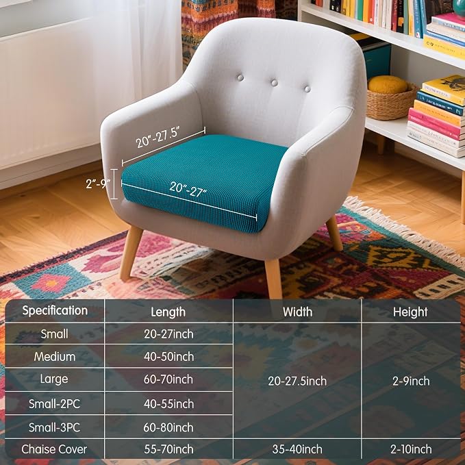 Hokway Couch Cushion Covers Stretch Cushion Covers Sofa Seat Cushion Slipcover - Image 3