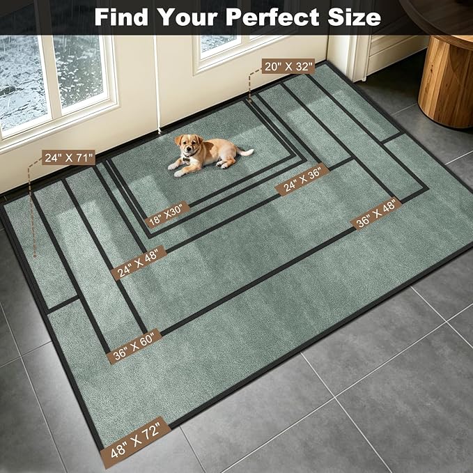 Super Absorbent Front Door Mat, Non-Slip Washable Indoor Doormats, Low Profile - Image 3