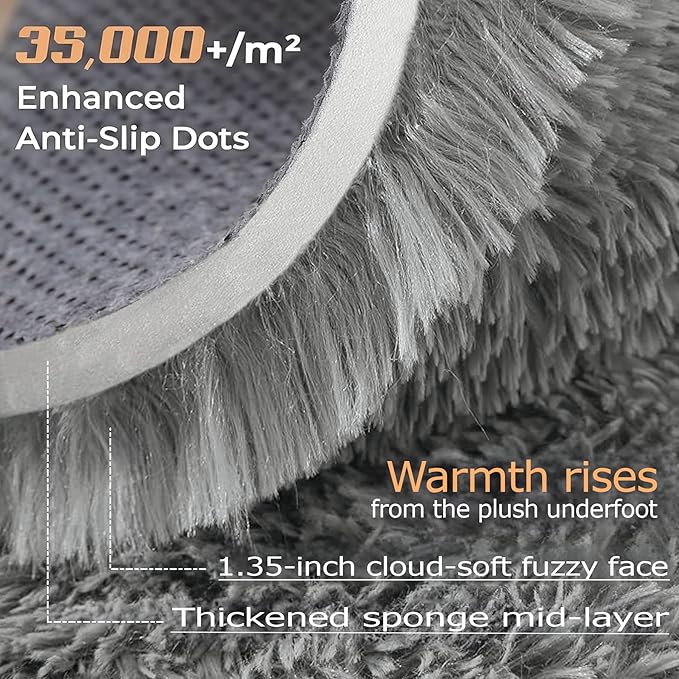 6x9 Area Rug for Living Room: Fluffy Shag Soft Washable Rugs Large Fuzzy Plush - Image 4