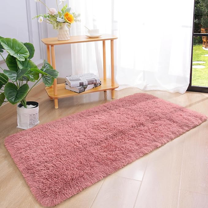 Chicrug Soft Runner Rug for Bedroom Living Room Plush Fluffy Rug 2x4 | Shag - Image 2