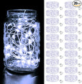 btfarm 20 Pack Fairy Lights Battery Operated, 3 Modes 7ft 20 Led Twinkle Lights, Mini Bulk String Lights Waterproof Silver Wire for Mason Jars Christmas Wedding Vases Centerpiece Decor, Cool White