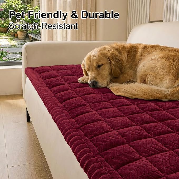 Smiry Couch Cover for Dogs, Non Slip Fuzzy Pet Sofa Covers Washable | Sofa - Image 8
