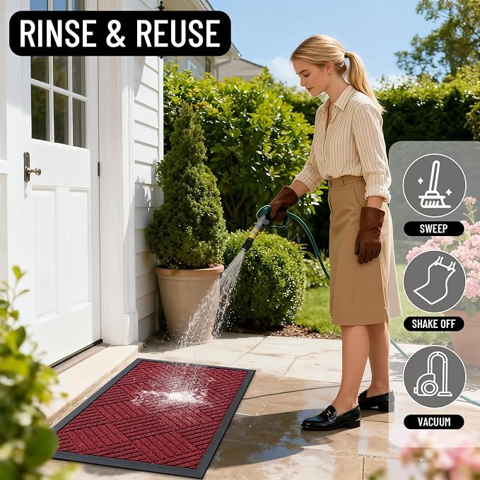OLANLY Front Door Mat Outside Entrance 35x23, Waterproof Heavy-Duty Doormat | - Image 8