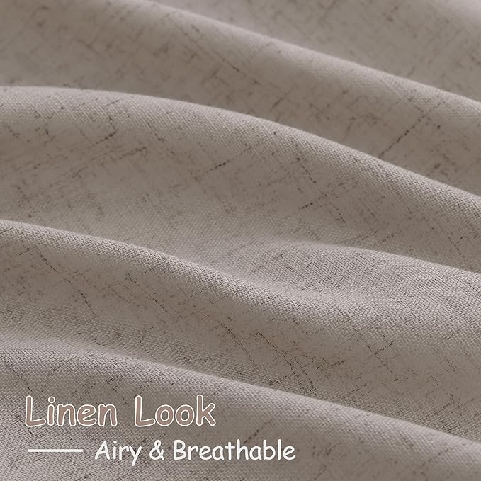 Stone Beige Linen Curtains 96 Inches Long - Image 4