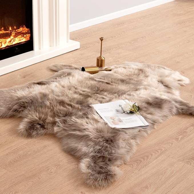 Carvapet 4x5 Faux Reindeer Hide Rug by Carvapet