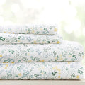 Linen Market 4 Piece Queen Sheet Set - Breathable, Double-Brushed Patterned Cooling Sheets – Oeko-TEX Certified Ultra Soft & Wrinkle-Free 16" Deep-Pocket Queen Sheets - Easy Care Wildflower Blue