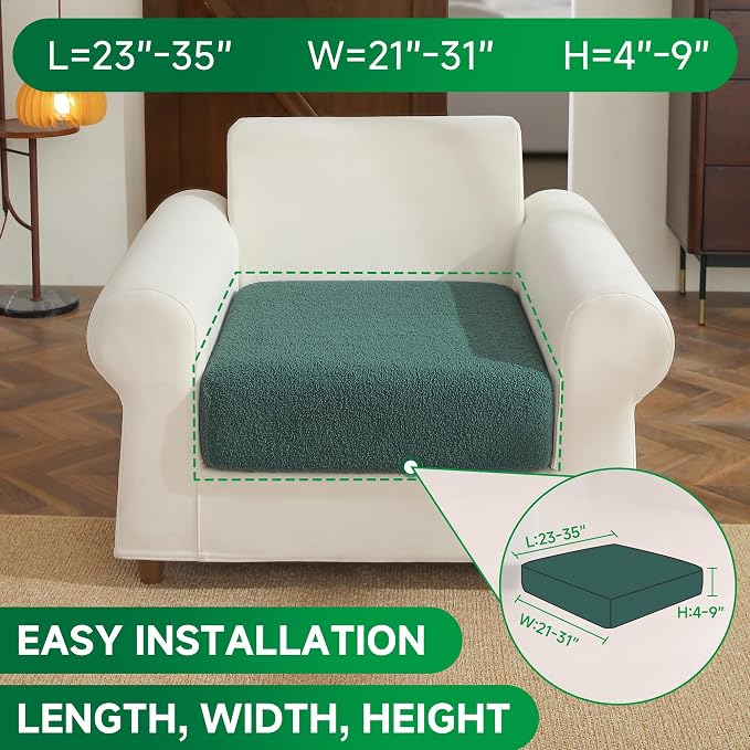 OHSIO Couch Cushion Covers for Sectional Sofa, Stretch Soft Sofa Slipcovers - Image 2