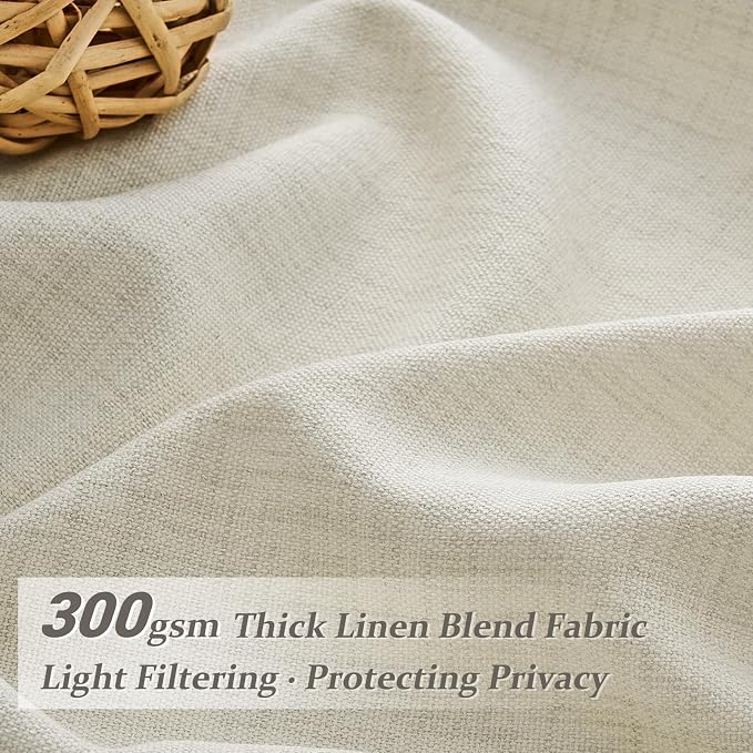 Light Filtering Thick Linen Viral Curtains 102 Inches Long - Image 2
