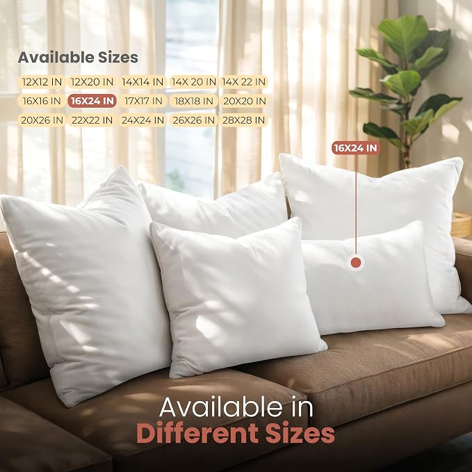 Utopia Bedding 16x24 Pillow Inserts, 2 Pack | Indoor cushion inserts - Image 6