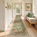 RELEANY Washable Area Rug, Runner 2'6"x12', Brick/Brown/Green | Non-Slip by RELEANY
