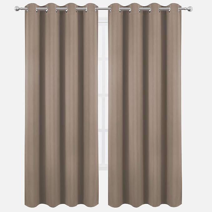Blackout Curtains 66 x 84 inch/Cappuccino Curtains Set of 2 Panels/Thermal - Image 2