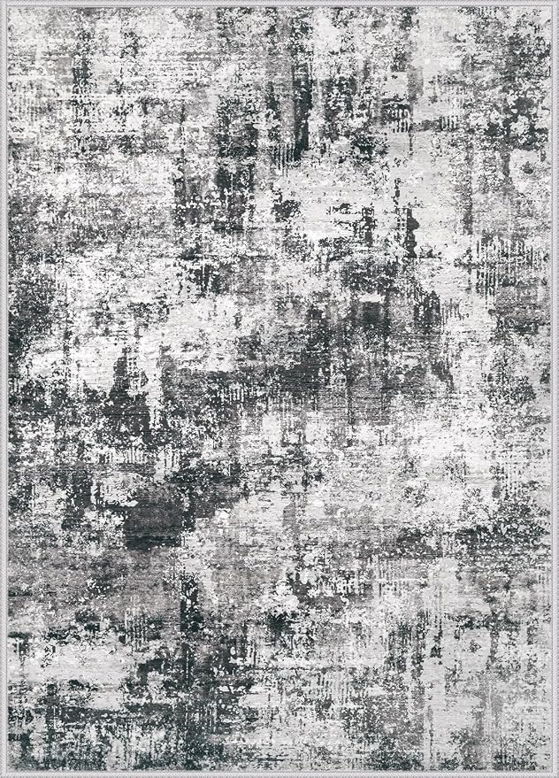 6x9 Area Rugs Washable Rug: Abstract Neutral Rugs Modern Non Slip Area Rug - Image 9
