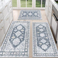 HEBE Boho Kitchen Rugs Set of 3, Non Slip Washable Kitchen Mats by HEBE