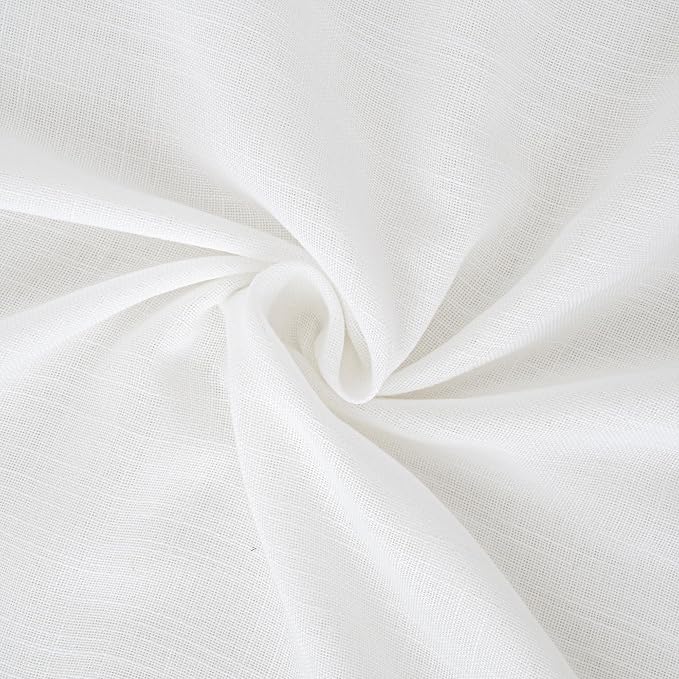 BGment White Linen Curtains 90 Inches Long - Image 8