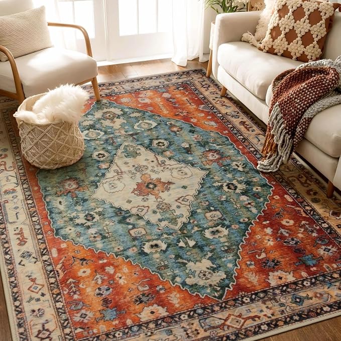 SERISSA 4x6 Washable Non Slip Boho Area Rug - Image 2