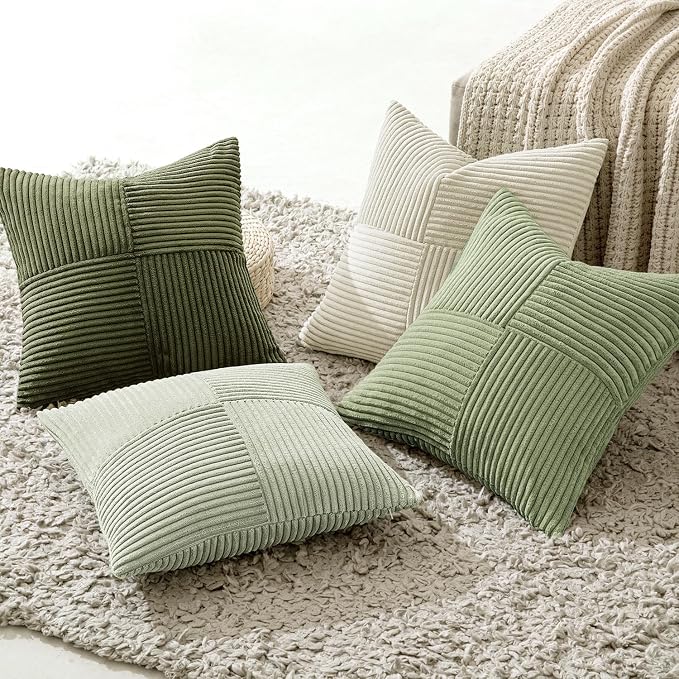 MIULEE Summer Light Green Decorative Throw Pillow Covers 20x20 Inch Set of 4 - Image 6