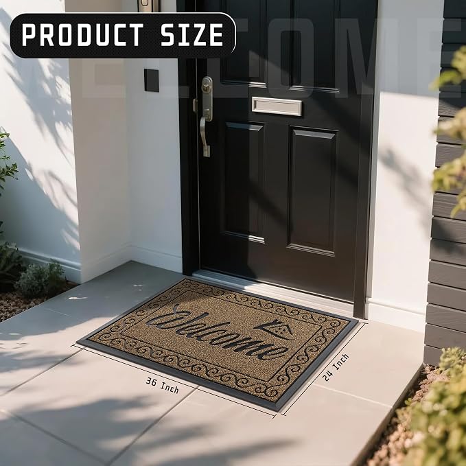 Yimobra Welcome Mat Outdoor Indoor, Waterproof Heavy Duty Front Door Mat - Image 2