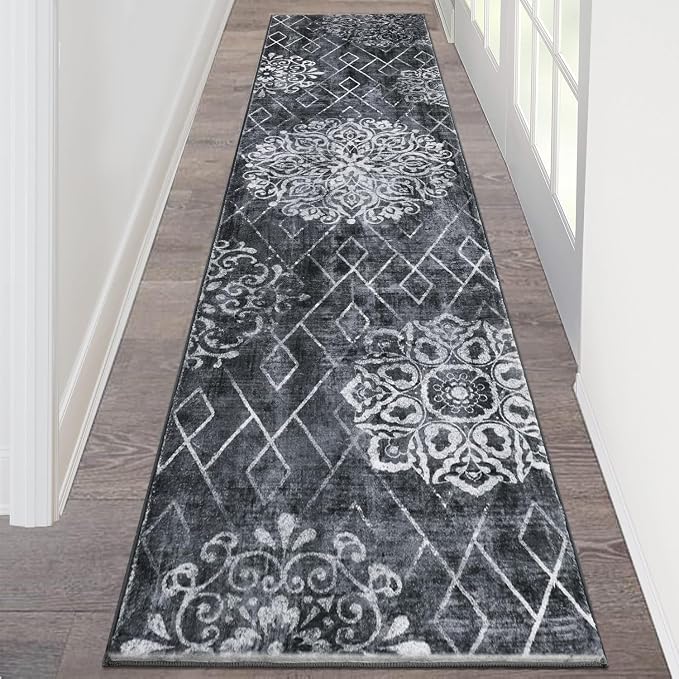 HEBE Hallway Runner Rug 2'x8', Washable Non Slip Kitchen Rug Runner | Soft Boho by HEBE