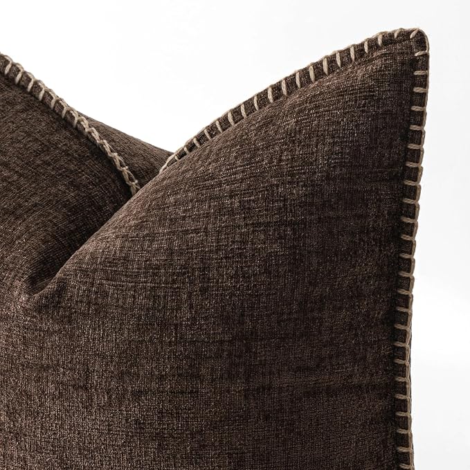 MIULEE Decorative Couch Throw Pillow Covers 18x18 Inch Dark Brown 2 Pack | - Image 2
