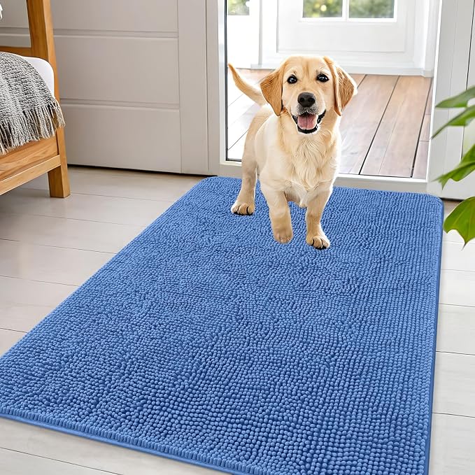 OLANLY Dog Door Mat for Muddy Paws 44x32, Super Absorbent Chenille Mud Mat | by OLANLY