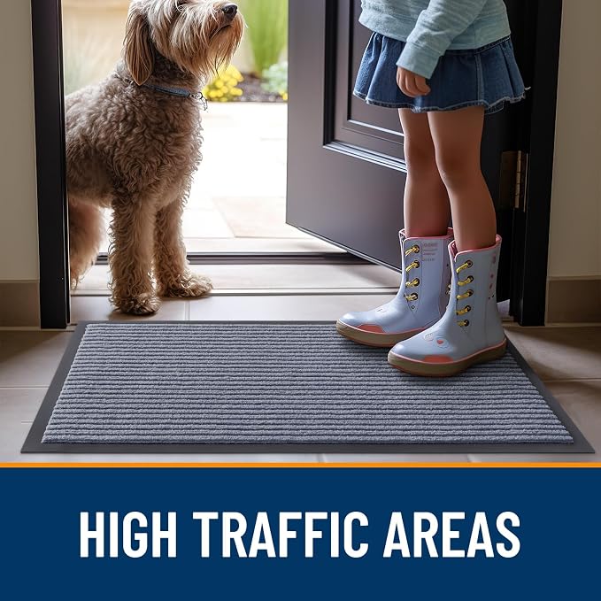OLANLY Front Door Mat 40x32, Waterproof Heavy-Duty Indoor Outdoor Doormat | Ash - Image 7