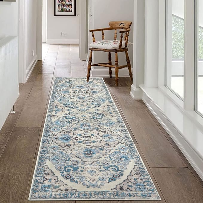 HEBE Hallway Runner Rug 2'x6', Washable Non Slip Kitchen Rug Runner | Soft Boho - Image 3