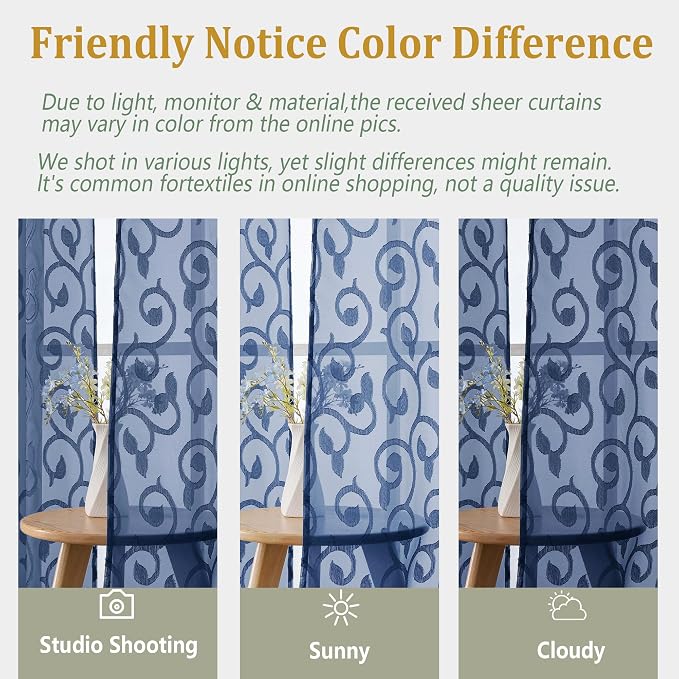 Furman Cafe Curtains 45 Inch Length 2 Panels Set, Elegant Geometric Jacquard - Image 4