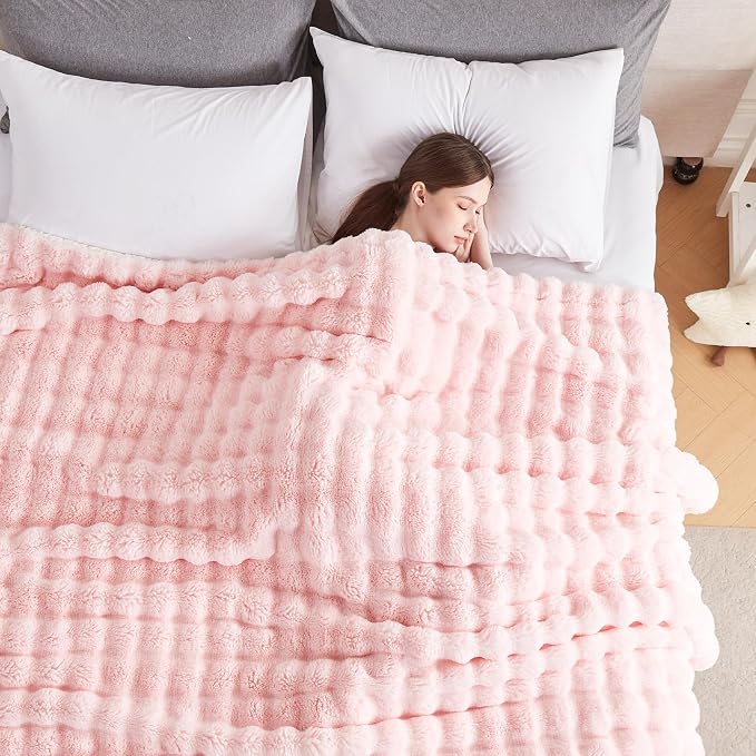 50x60 Inches Ultra-Soft Fuzzy Faux Fur Plush Throw Blanket - Image 5