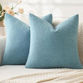 MIULEE Smoke Blue Chenille Couch Throw Pillow Covers, 18x18 | Set of 2 by MIULEE
