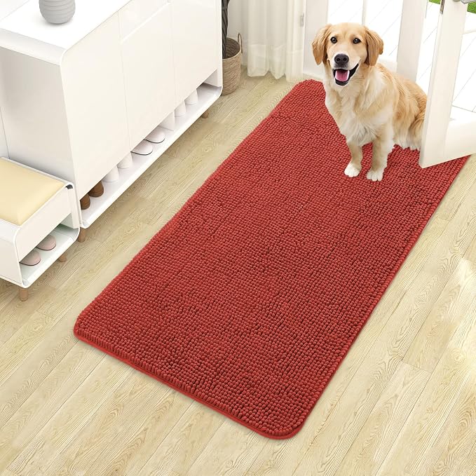 OLANLY Dog Door Mat for Muddy Paws 40x24, Super Absorbent Chenille Mud Mat | by OLANLY