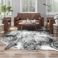 8x10 Faux Cowhide Area Rug for Living Room Animal Skin Rug, Cool Western by AROGANAREARUG