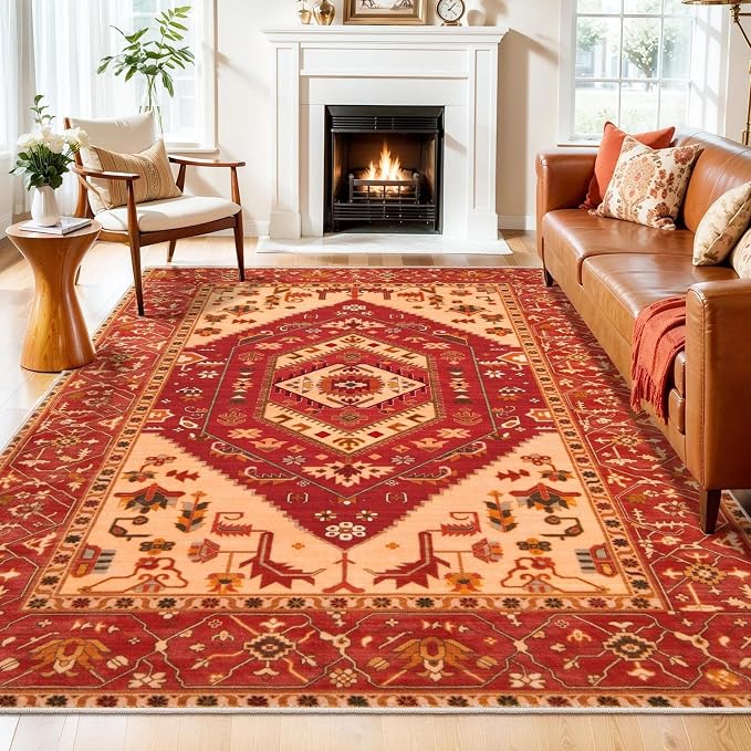 SERISSA 6x9 Washable Non Slip Boho Area Rug by SERISSAHomeDecorCollection