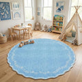 GarveeHome Round Rugs 6ft Scalloped Washable Circle Rug by GarveeHome