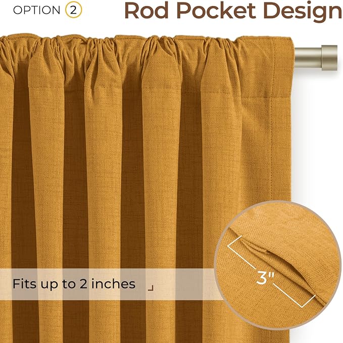 INOVADAY 100% Blackout Linen Curtains - Image 4